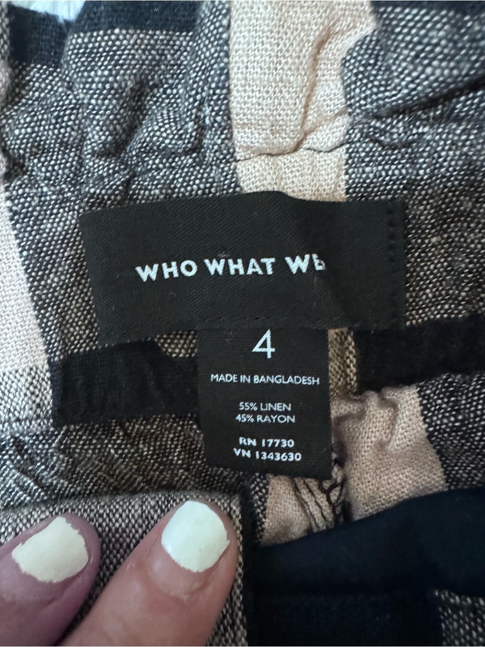 Who What Wear Black & Tan Checked High-Waist Shorts - Picture 6 of 8